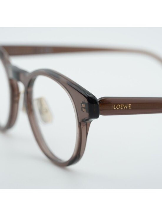 Loewe LW50085F 050 Unisex Eyeglasses Shiny Brown 49mm Round Frame